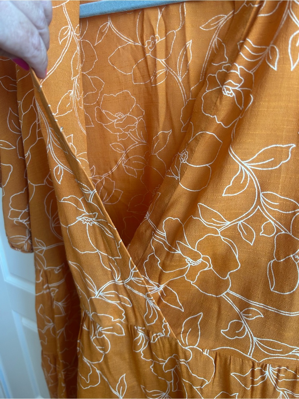 Cato Orange Floral Wrap-top Tiered Blouse - Picture 6 of 14